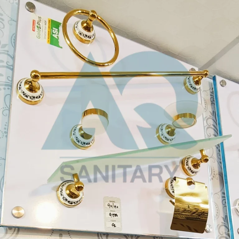 Golden Bathroom Accessories Set