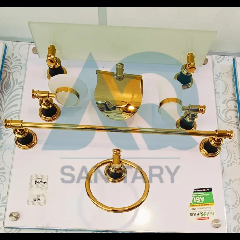 Metallic Golden Bathroom Accessories Set