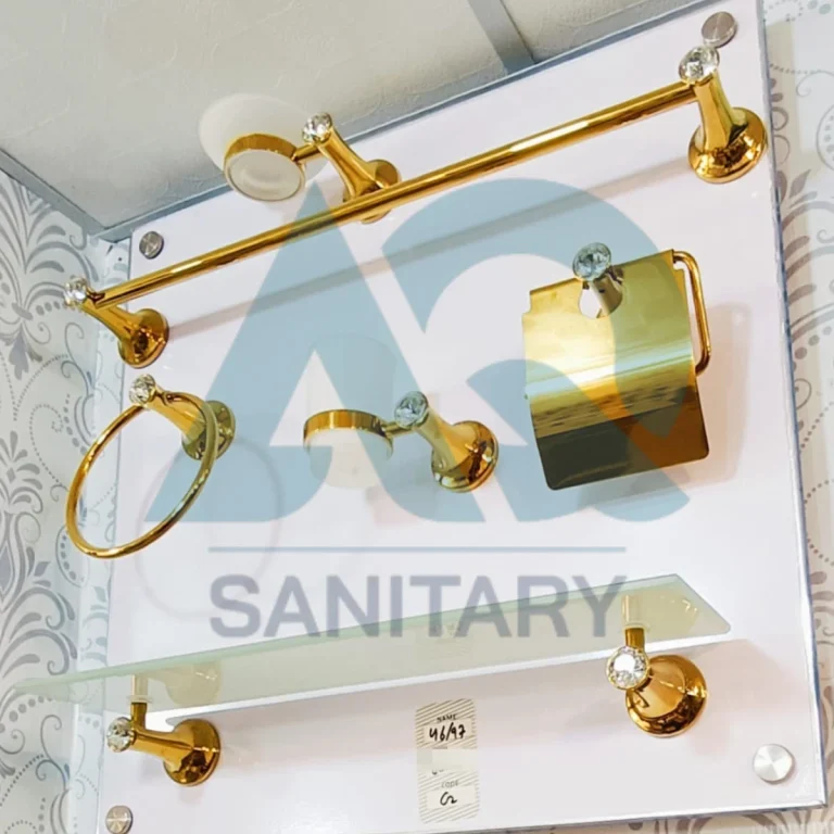 Premium Golden Bathroom Accessories Set – Wall Mounted