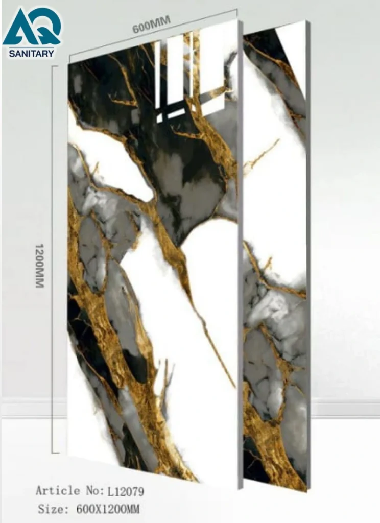 Time Ceramics Black & Gold Marble Tiles (600×1200mm - JL2079)
