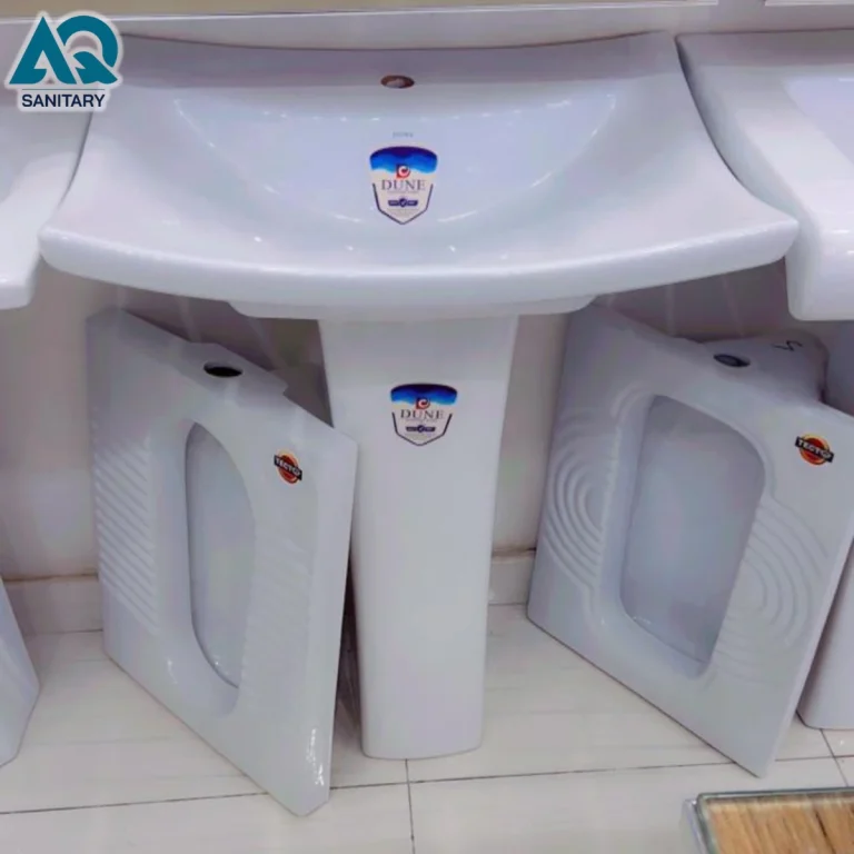 Curved Pedestal Wash Basin - Elegant Ceramic Bathroom