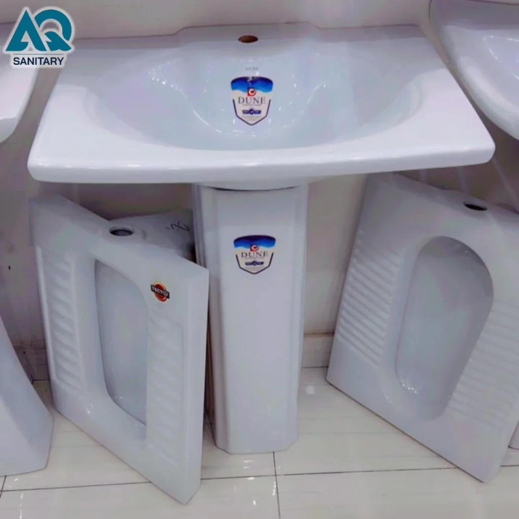 Square Pedestal Wash Basin - Modern Ceramic Bathroom