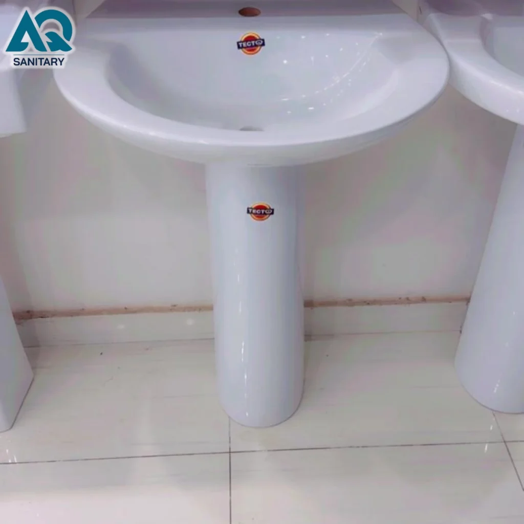 Round Pedestal Wash Basin - Classic Ceramic Bathroom