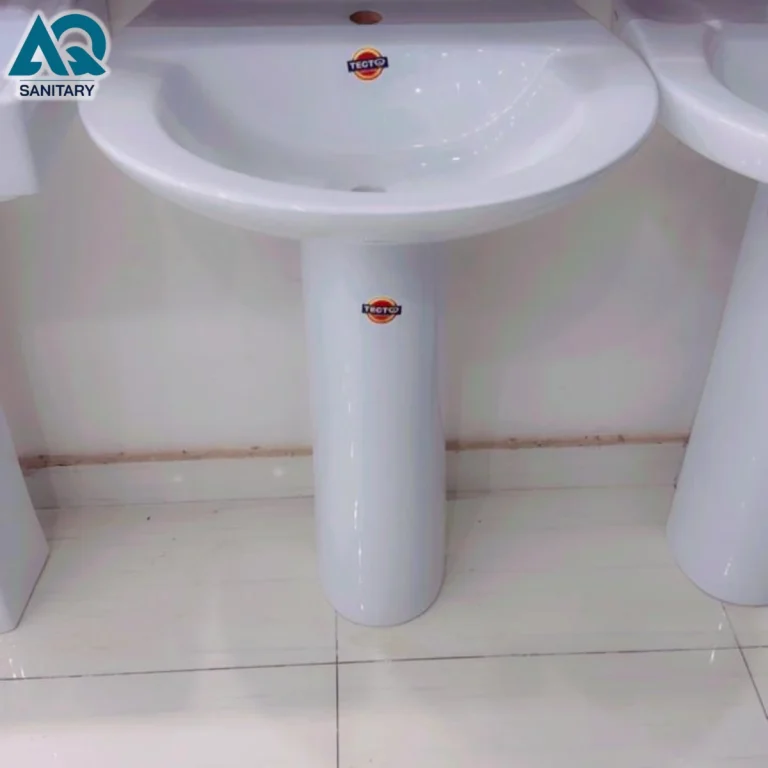 Round Pedestal Wash Basin - Classic Ceramic Bathroom